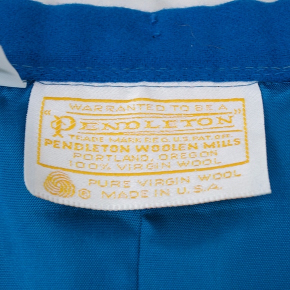 Vintage Pendleton Blue 100% Virgin Wool Fully Lined Pencil Skirt Size 12 - Picture 5 of 8